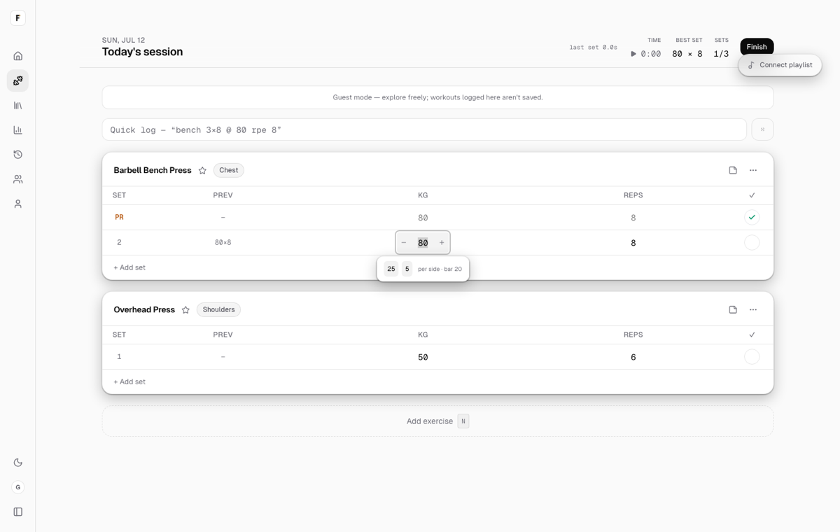 Ferrum — screenshot of the running app